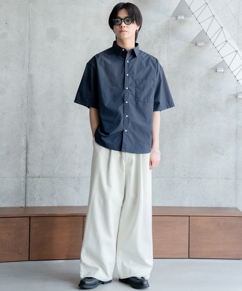 シルエットの綺麗なシャツです。 選べる4タイプ☆落ち感がキレイなゆるシルエットTシャツ[C3150