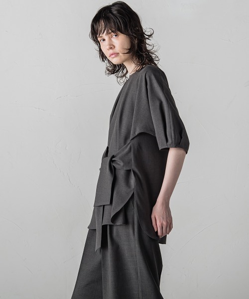 ブラウス シャツ 麻調シャンブレーブラウス「洗濯機で洗える/吸水速乾/UVカット」 レディース la.f ブラウス シャツ 麻調シャンブレーブラウス「洗濯機で