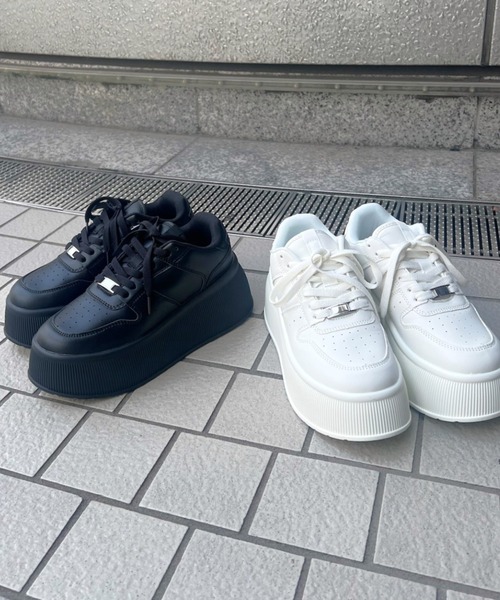 スニーカー 「R＆E」プレートポイント厚底LOWカットスニーカー レディース | R＆E | 02