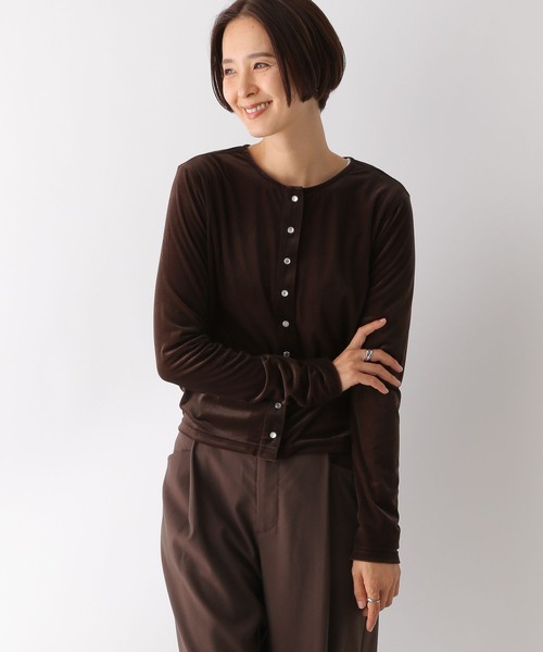 LEPSIM（レプシィム） カーディガン 2WAYシアーベロアカーディガン