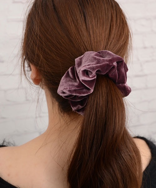 VIBGYOR Women シュシュ 「float」ベロア 光沢 ビッグシュシュ「10色
