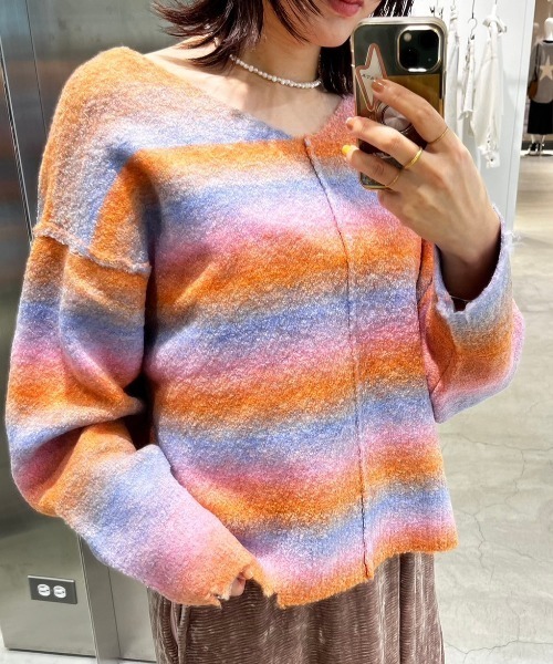 ニット セーター 「HL」2WAY GRADATION MOHAIR KNIT レディース