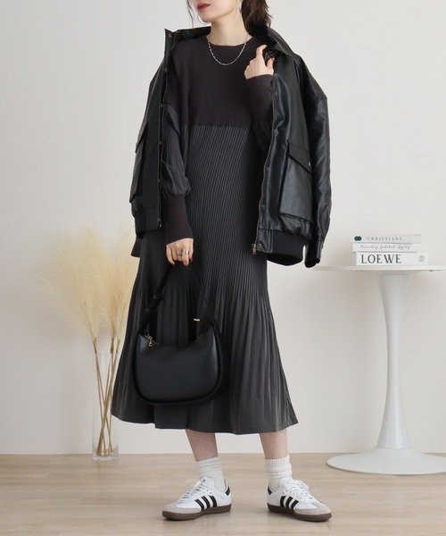 ワンピース A.N.L プリーツ切替ニットワンピース : ZOZOTOWN Yahoo!店