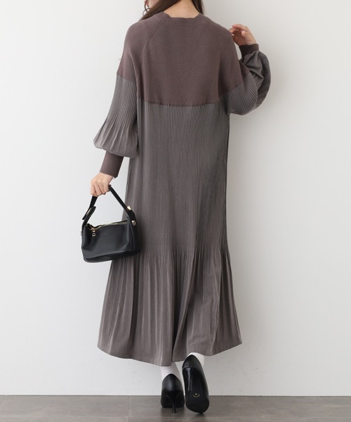 ワンピース A.N.L プリーツ切替ニットワンピース : ZOZOTOWN Yahoo!店