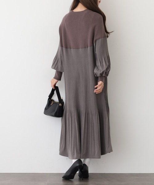 ワンピース A.N.L プリーツ切替ニットワンピース : ZOZOTOWN Yahoo!店