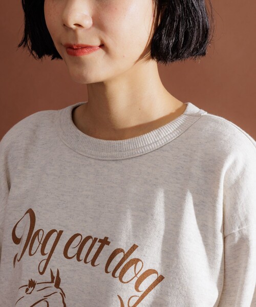 トレーナー スウェット Mixta × FREAK'S STORE/ミクスタ 別注 dog eat dag/プリントスウェット レディース FREAK'S STORE トレーナー スウェット Mixta × STORE/ミクスタ