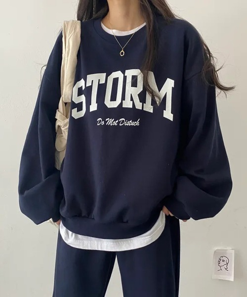 トレーナー スウェット 「2点SET」STORM セットアップ トレーナー＆パンツ レディース メンズ