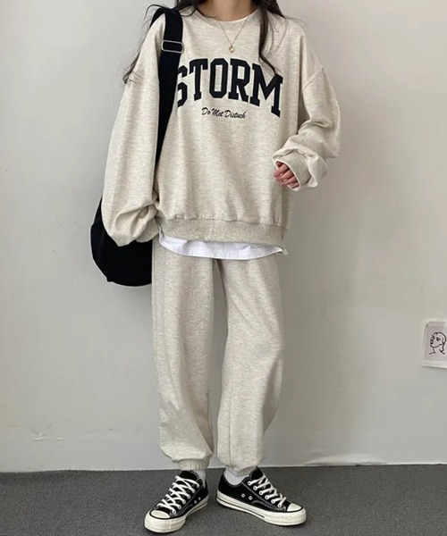 トレーナー スウェット 「2点SET」STORM セットアップ トレーナー＆パンツ レディース メンズ NEW GENTLEMAN トレーナー スウェット 「2点SET」STORM