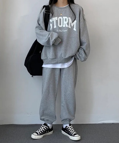 トレーナー スウェット 「2点SET」STORM セットアップ トレーナー＆パンツ レディース メンズ NEW GENTLEMAN トレーナー スウェット 「2点SET」STORM