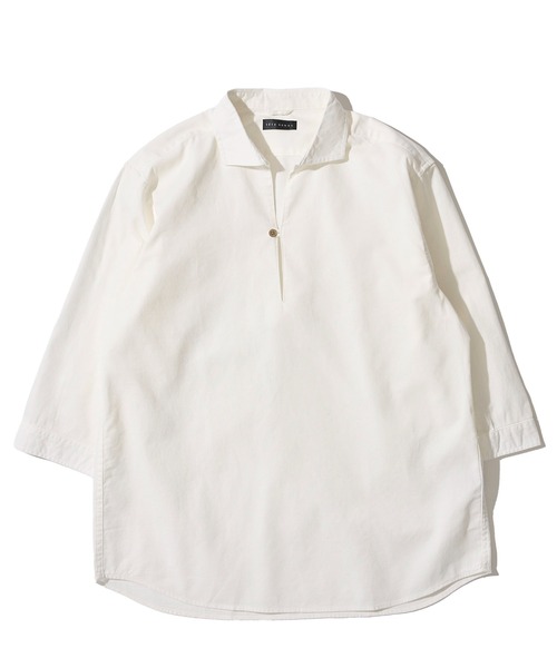 中古美品 麻100% メンズカプリシャツ2枚セット ラグスタイル LUXSTYLE 綿麻ストライプ7分袖カプリシャツ/シャツ