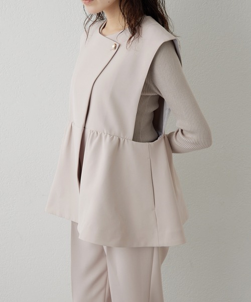 新品✨24\"ウィムガゼット【THE PAUSE】ペプラムジレ　ブラック ウィムガゼット Whim Gazette 【THE PAUSE】ペプラムジレ