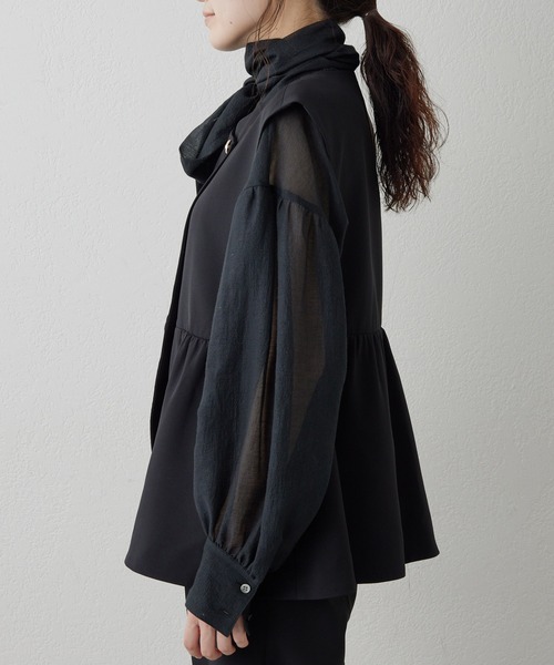 新品✨24\"ウィムガゼット【THE PAUSE】ペプラムジレ　ブラック 新品୨୧24 ウィムガゼットTHE PAUSE ペプラムジレ ブラック