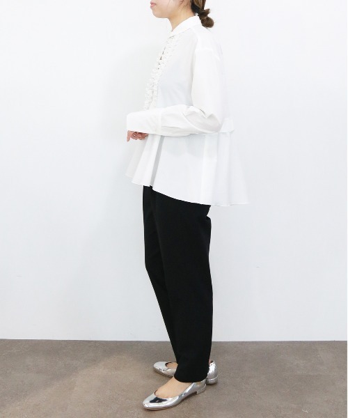 【新品・未使用】MARILYN MOON モダンタックフリルフレアシャツ Marilyn Moon モダンタックフリルフレアシャツ レディース