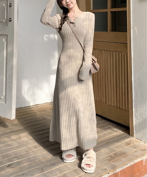 【完売商品】⚫︎新品未使用THETOE ニットワンピースM 定価¥19,800 MAISON DE THERESE（メゾン ド テレーズ） ワンピース 裏毛付きニット