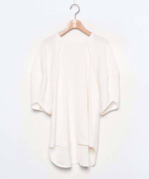 「LANVIN en Bleu」 7分袖ブラウス 38 オフホワイト レディース