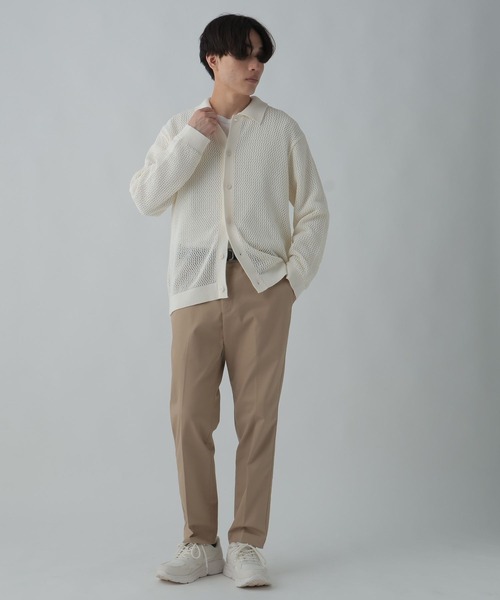 Christian Dior Sports 透かし編みカーディガン　ニットポロ GU公式 | 透かし編みニットポロカーディガンNT+E