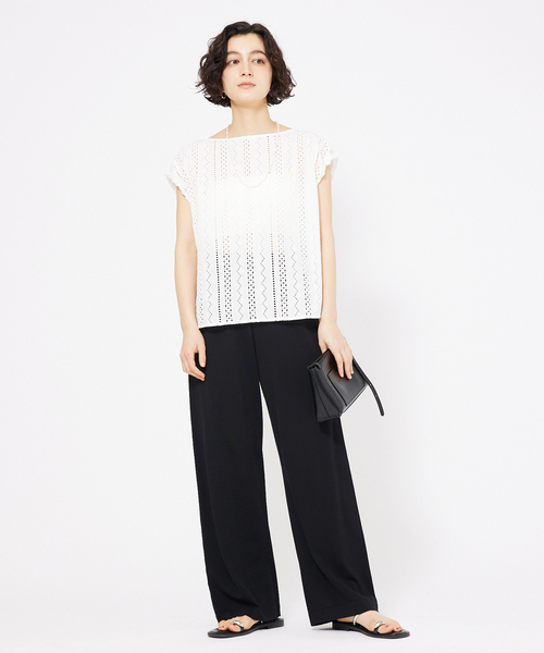 カリテ（qualite）/レーヨンストレッチストレートパンツ qualite（カリテ） パンツ レーヨンストレッチストレートパンツ