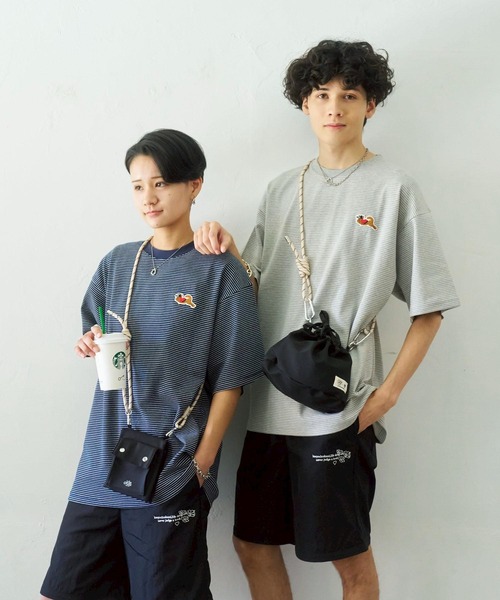 kaoyorinakami tシャツ punchcat border tee / パンチキャットボーダー