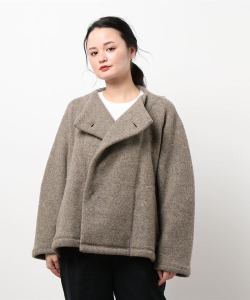 Plantation プランテーション　ノーカラージャケット　M　イッセイミヤケ Plantation（プランテーション） ノーカラージャケット M size グレー