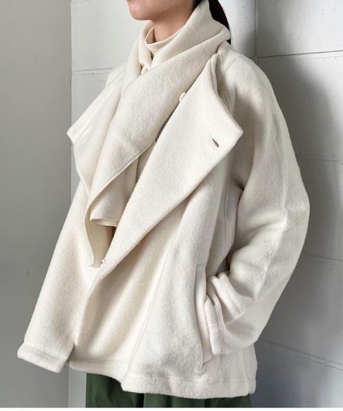 プランテーション plantation レディース　アウター　ホワイト Plantation（プランテーション） ノーカラージャケット M size グレー