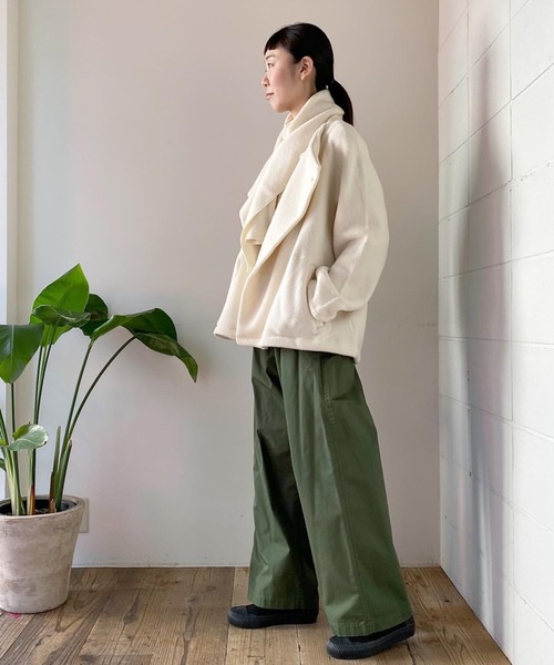 Plantation プランテーション　ノーカラージャケット　M　イッセイミヤケ Plantation（プランテーション） ノーカラージャケット M size グレー