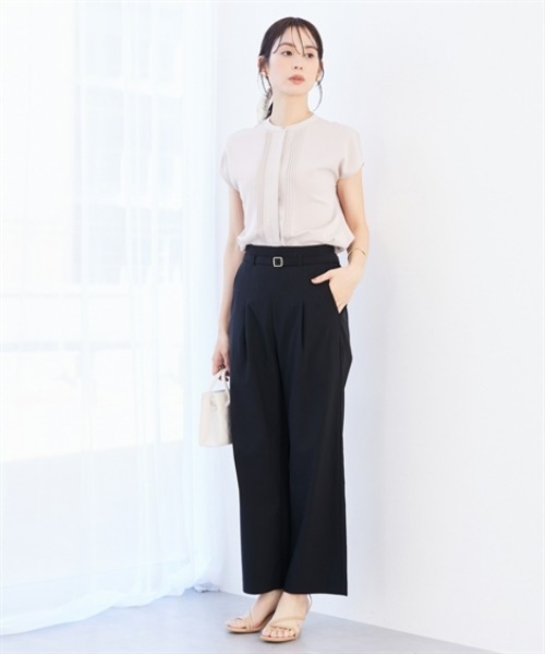 7days Life Styling ブラウス シャツ ストレッチパウダーサテン 