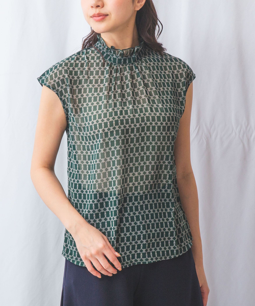 NARACAMICIE - カットソー NARACAMICIE】スタンドフリルフロントギャザーカットソー(1(M)9