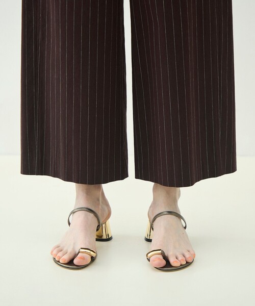 ワイドパンツ パンツ ナチュラルスラブストレッチ セミワイドパンツ レディースの画像
