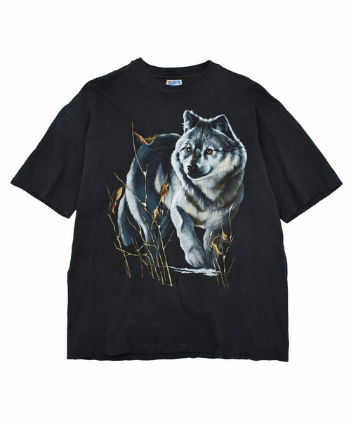 Hanes tシャツ 「ヴィンテージ古着」90's “wolf” アニマル