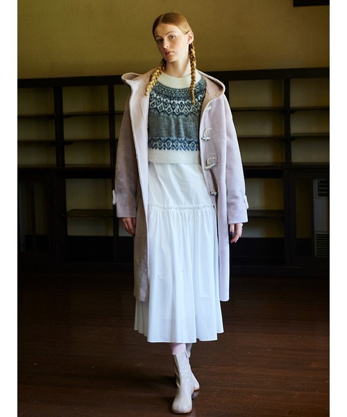 「FURFUR」 コンビワンピース FREE グレー レディース_画像8