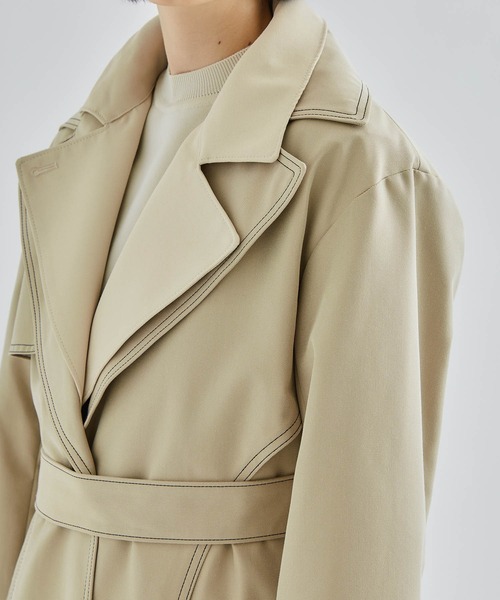 UNITED TOKYO ベージュ トレンチコート UNITED TOKYO（ユナイテッドトウキョウ）の「スタンドカラー2WAY
