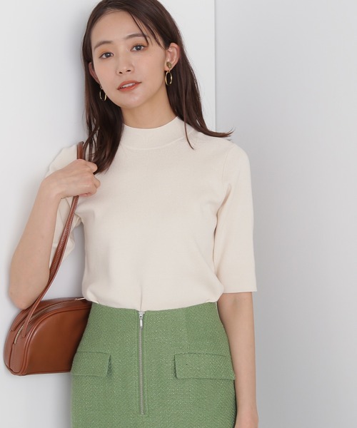 「N.（N. Natural Beauty Basic）」 半袖ニット MEDIUM オフホワイト レディース