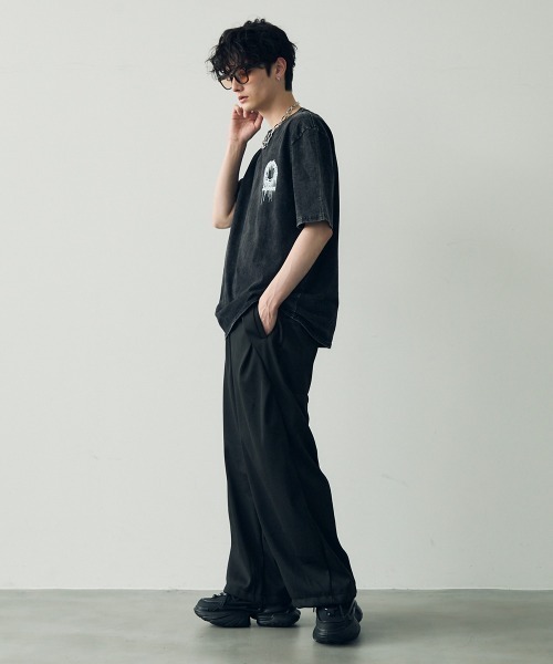 3219【美品】TFW49 ストレッチパンツ　チャックポケットスウェット　M 黒 Shoowtime（ショウタイム） スウェットパンツ ジャージ Deformed tuck