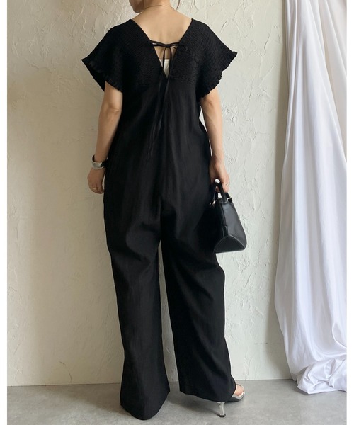 She's Closet サロペット オーバーオール 深Vネックハイウエスト