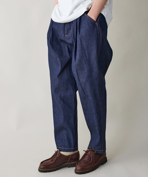ジーンズ rehacer : Pleat Denim Trousers / プリーツデニム トラウザーズ メンズ レディース