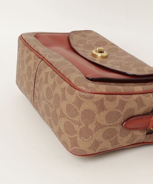 Coach ブラウン ショルダーバッグ コーチ アウトレット ショルダーバッグ レディース シグネチャー