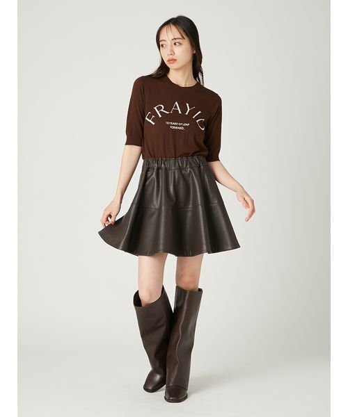 FRAY I.D レザーライクミニスカート FRAY I.D スカート レザーライクサーキュラーミニスカート