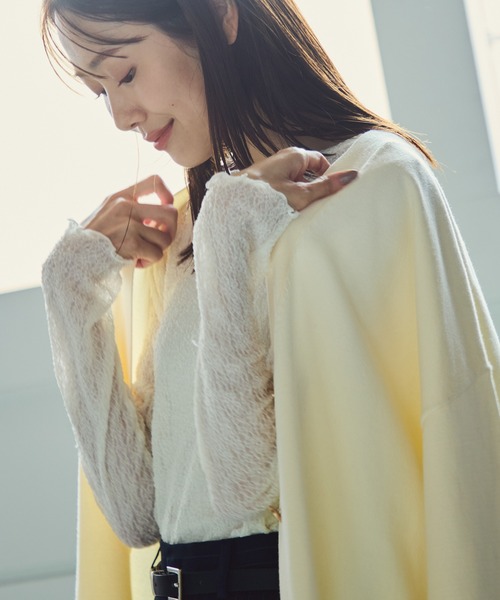 ロペピクニック ROPE Picnic カットソー コットンレース Uネック 半 ROPE' PICNIC（ロペ ピクニック） tシャツ レースカットソートップス