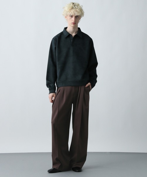 HARE スラックス 「SET UP対応」クリスプディープタックワイド