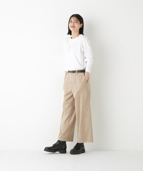 human woman（ヒューマンウーマン） ワイドパンツ パンツ ストレッチ
