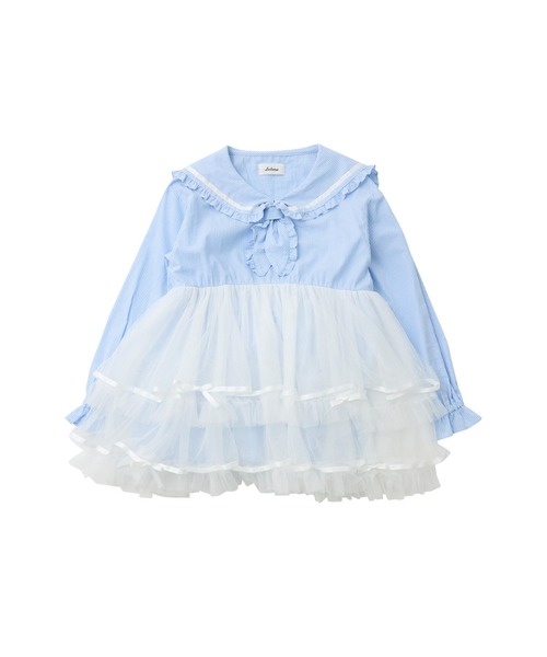 Lolime by mellfy memory チュニック Tulle ＆ Stripe sailor tunic