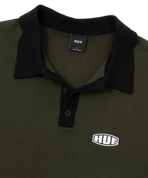 「HUF」 半袖ポロシャツ MEDIUM ブラック メンズ_画像3