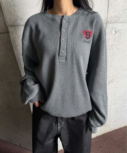 ヘンリーネック tシャツ アソートヘンリー加工サーマルプルオーバー