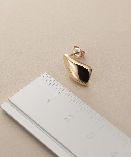 ピアス K10甲丸ラップ スタッズピアス レディースの画像