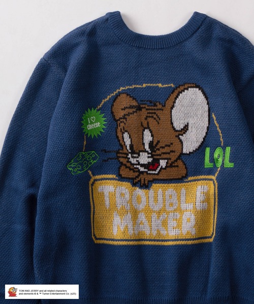 セーター ニット 「72」「TOM＆JERRY/トムとジェリー」トラブル
