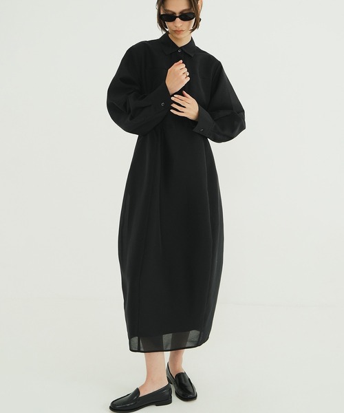 CLANE サイズ2 オケージョンワンピース　ロングワンピース CLANE（クラネ） ワンピース FLUFFY SHEER SHAPE ONEPIECE : ZOZOTOWN
