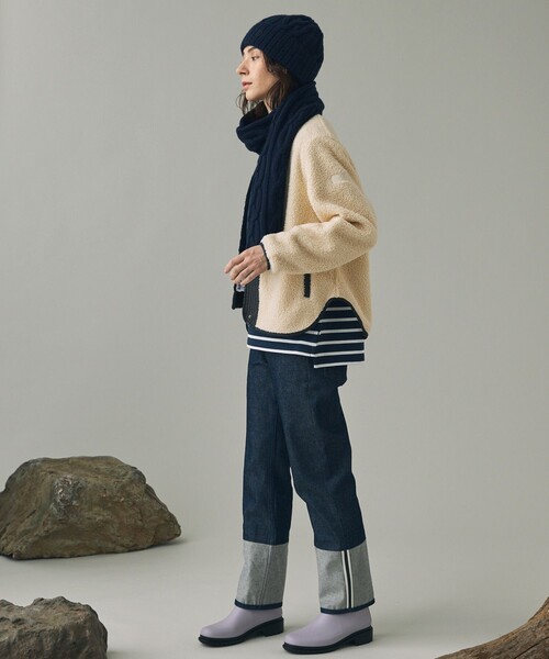 AIGLE（エーグル） ニット帽 ニットキャップ ケーブルニットビーニー