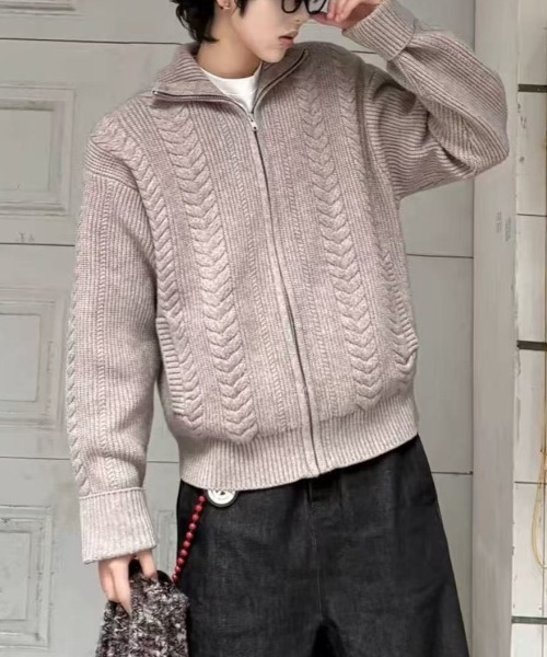 ESTNATION / シープブークレーハンドニットブルゾン ESTNATION / ニットブークレ ダブルジャケット＜INTEGRAL WEAR
