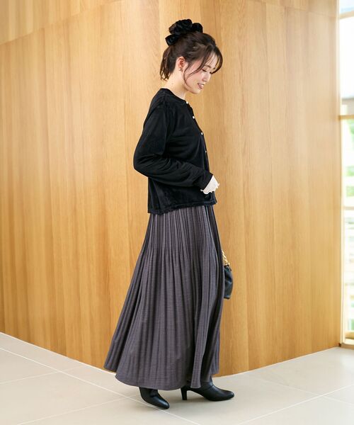 le.coeur blanc（ルクールブラン） スカート ウールタッチ消しプリーツ