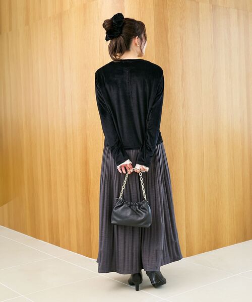 le.coeur blanc（ルクールブラン） スカート ウールタッチ消しプリーツ